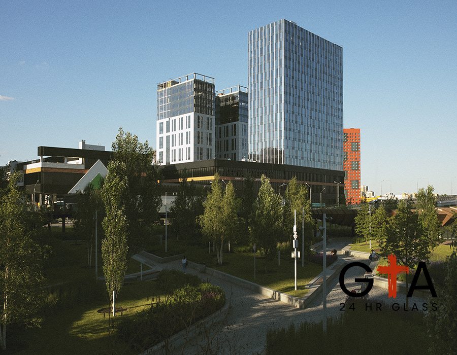 analog-city-landscape-with-buildings-daylight