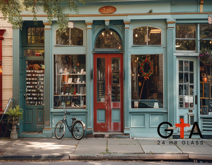 Charming storefronts with quirky details  AI generated illustration