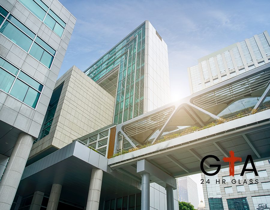 Commercial building has a low angle view in guangzhou, China.