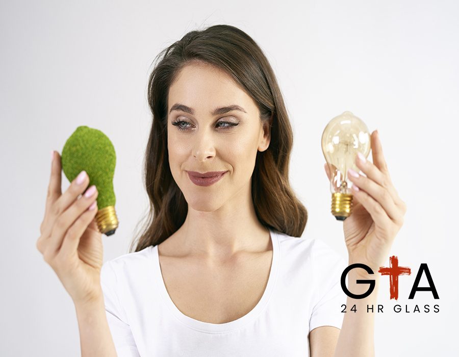 Creative concept of energy efficient light bulb