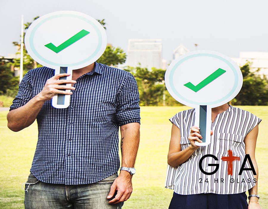 Diverse friends holding checkmark icons