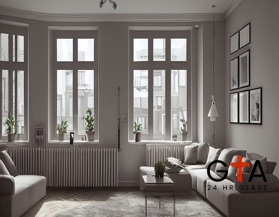 Stylish scandinavian living room with design mint sofa, furnitures, mock up poster map, plants and elegant personal accessories. Modern home decor. Bright and sunny room. Generative AI illustration